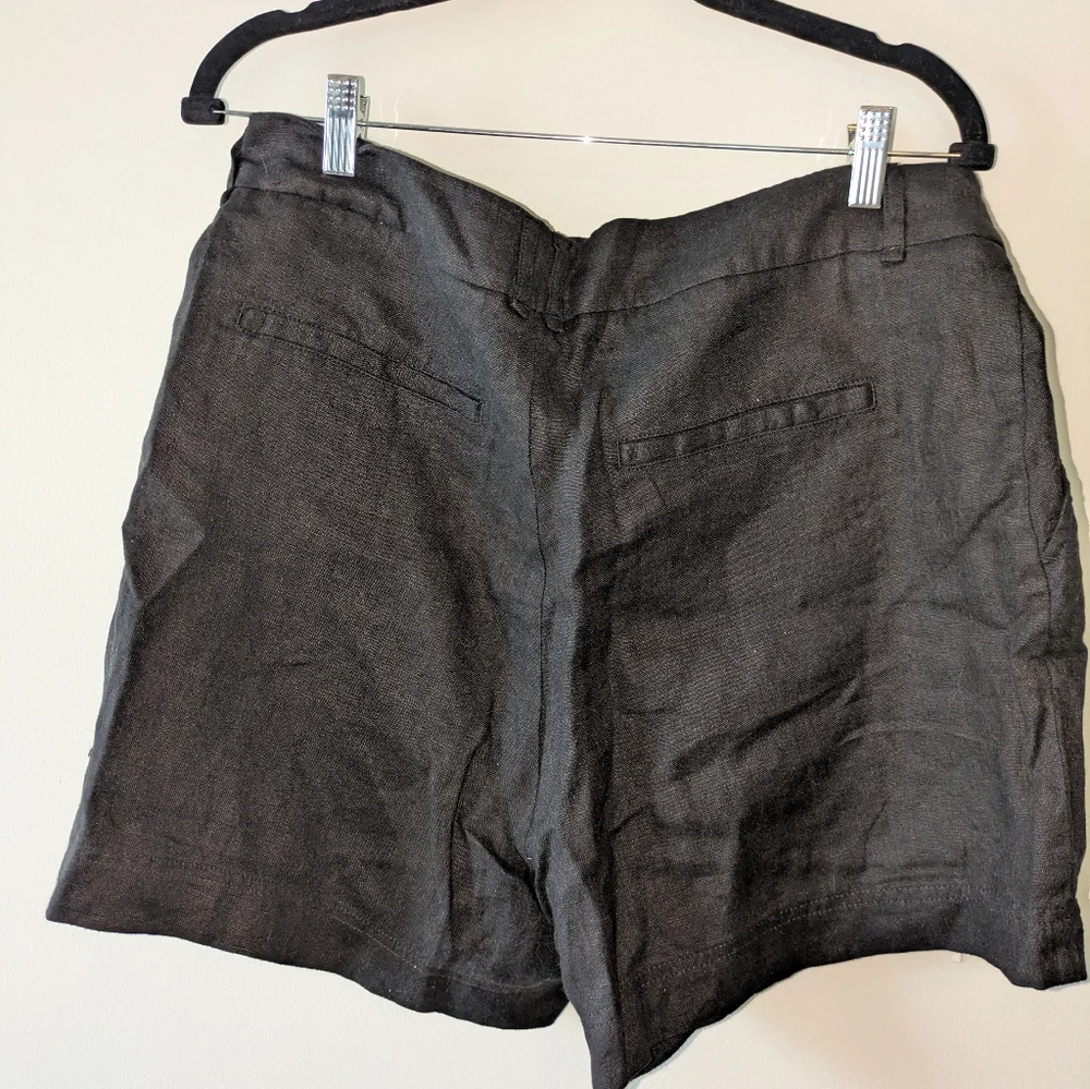 Free People - Black Linen Shorts - Picture 2 of 3